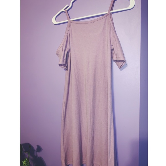 Lavender Cold Shoulder Dress - Picture 3 of 3